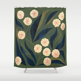 Green Floral Shower Curtain