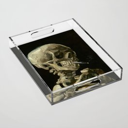 Van Gogh - Head of a skeleton with a burning cigarette Acrylic Tray