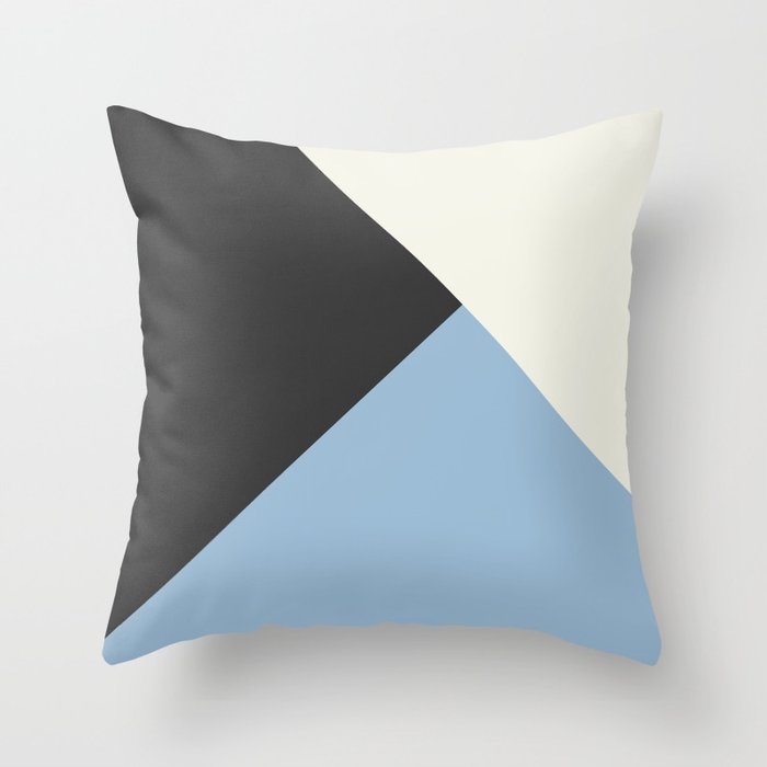 Pastel Blue Off White Black Solid Color Shapes 2021 Color of the Year Earth's Harmony & Accents Throw Pillow