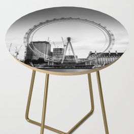 Great Britain Photography - The London Eye In Black And White Side Table