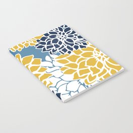 Flower Blooms, Yellow and Blue Notebook