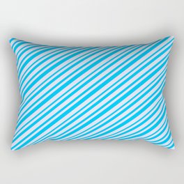 [ Thumbnail: Lavender and Deep Sky Blue Colored Lines/Stripes Pattern Rectangular Pillow ]