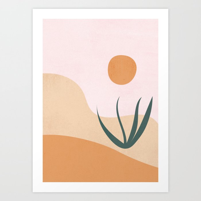 Bohemian Desert, Burnt Orange Tone Art Print