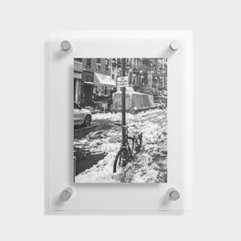 Winter in NYC | Black and White Floating Acrylic Print