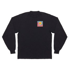 Overflow - Colourful Minimalistic Retro Style Double Wave Sunset Long Sleeve T-shirt