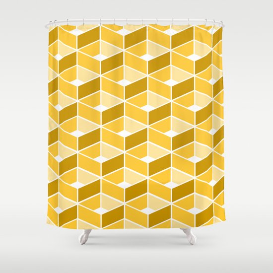Simple Pattern Yellow Shower Curtain