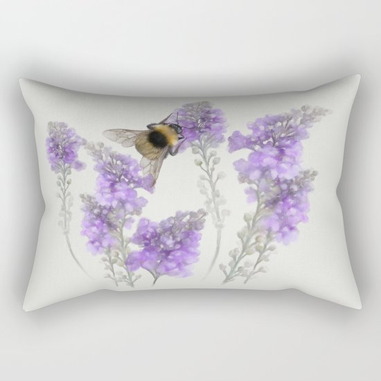 Watercolor Bumble Bee Rectangular Pillow
