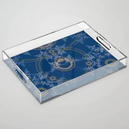 Blue mandala texture Acrylic Tray
