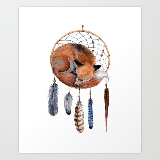 Fox Dreamcatcher Art Print
