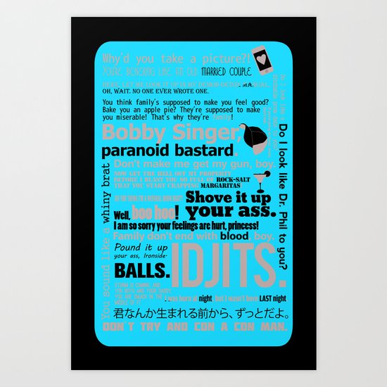 Supernatural - Bobby Singer Quotes Art Print