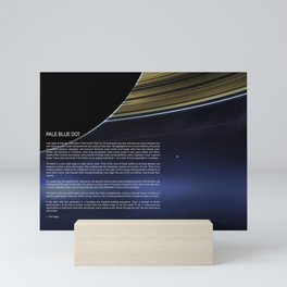 Pale Blue Dot — Cassini, Saturn & Carl Sagan quote Mini Art Print