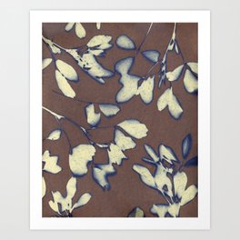 Botanical Whispers / Brown & Blue Art Print