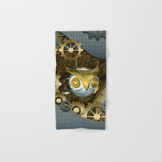 Steampunk, awesome owl Hand & Bath Towel