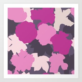 Abstract Purple Tropical Pattern 01 Art Print