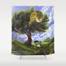 Totoro and Catbus Shower Curtain