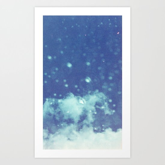 Blue and purple bubble clouds II Art Print