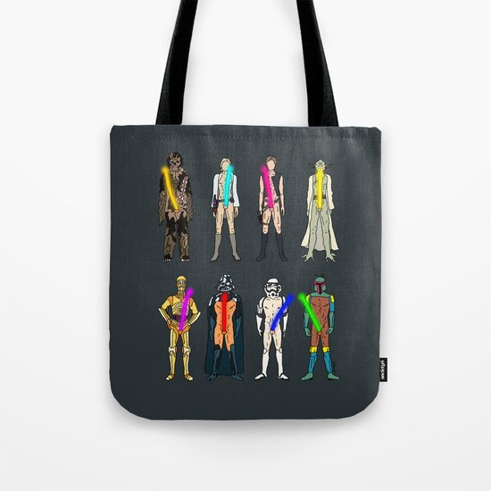 Glow in the Dark Naughty Starwars Lightsabers Tote Bag