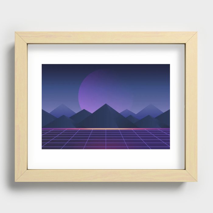 Neon Landscape Recessed Framed Print