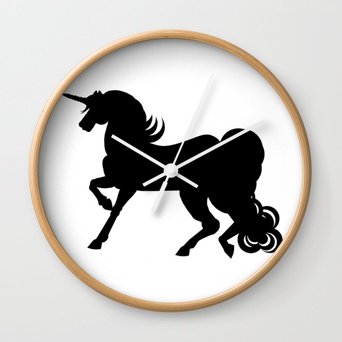 Black Unicorn Silhouette Wall Clock By Blakcirclegirl Society6