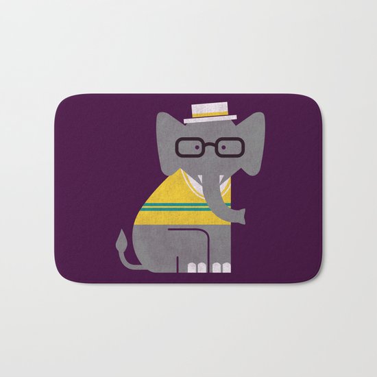 Rodney the preppy elephant Bath Mat