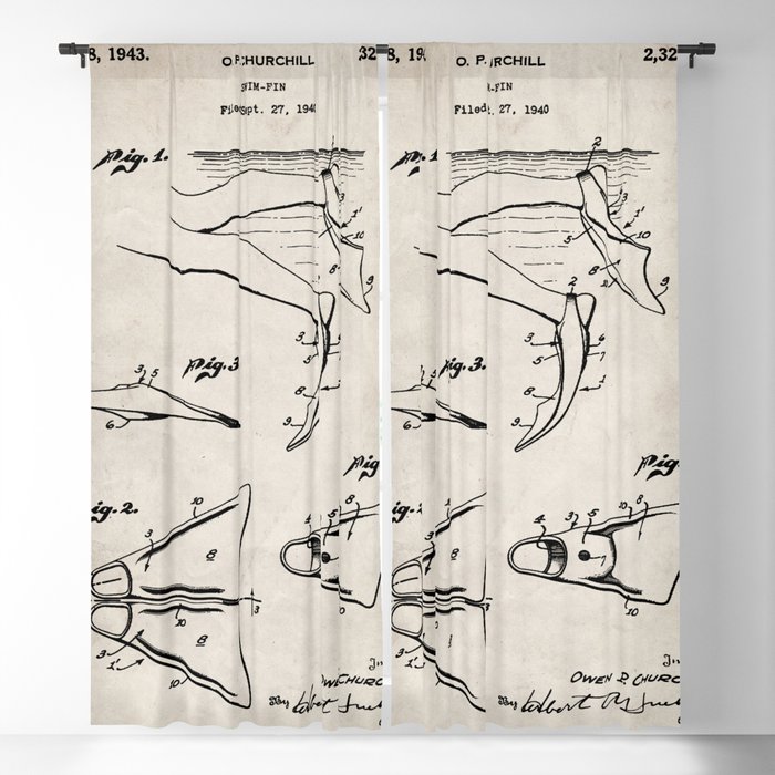 Scuba Diving Fins Patent Deep Sea Diver Dive Coach Art Antique