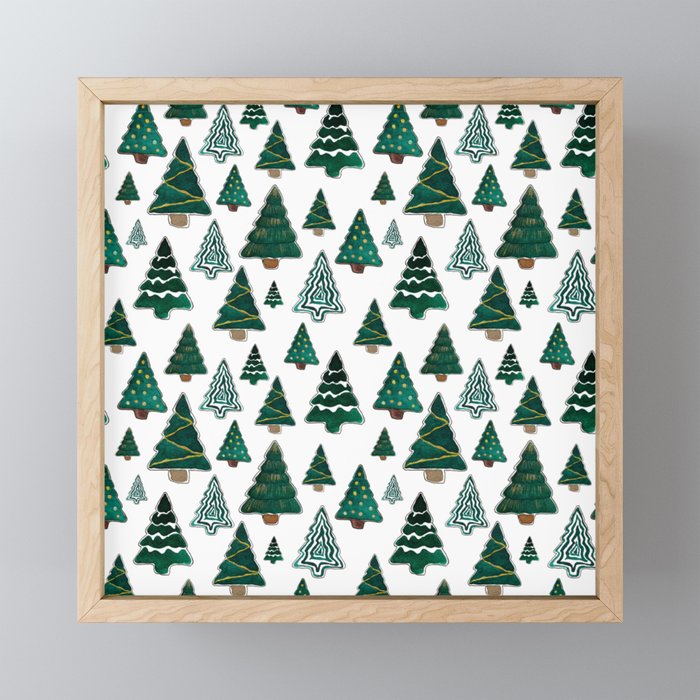 Christmastree_Pattern_simple Framed Mini Art Print