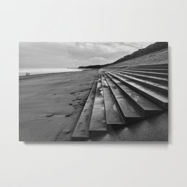 Sandsend steps Metal Print | Steps, Yorkshire, Photo, Beach, Whitby, Sandsend, Sunrise, Mono, Azimuthimages, Sea 