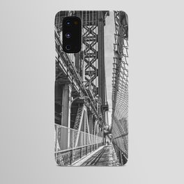 Manhattan Bridge in Winter | New York City | Black and White Travel Photography Android Case