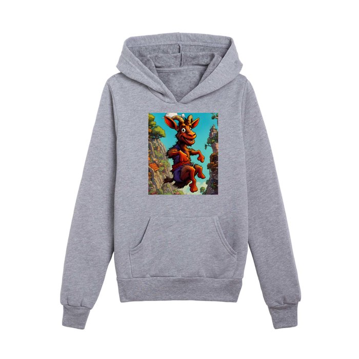 Happy Goat picture Kids Pullover Hoodie