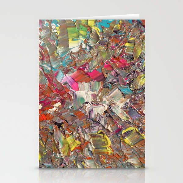 Abstract Acrylic Palette Knife Painting Stationery Cards By