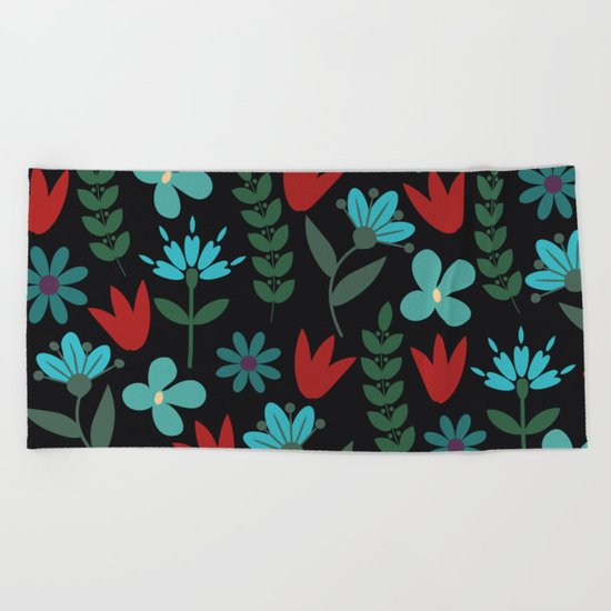 Flower Pattern XV Beach Towel