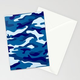 Camouflage Pattern Blue Colours Stationery Card