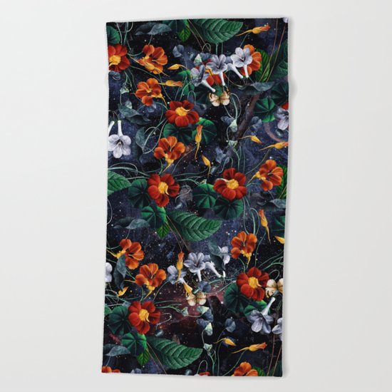 Nasturtium Night Beach Towel