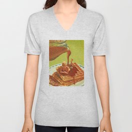 Pour some syrup on me - Breakfast Waffles V Neck T Shirt