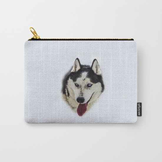 Siberian Husky with blue eyes Carry-All Pouch