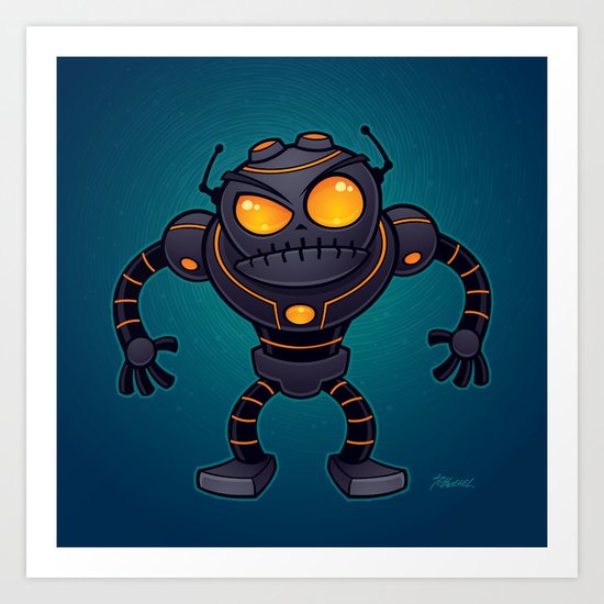 Angry Robot Art Print