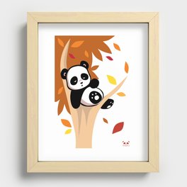 Sleepy Panda in a Tree Recessed Framed Print