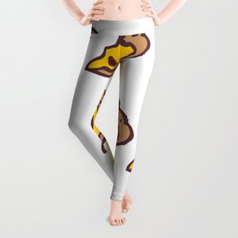 Pizza Pattern with Transparent Background Leggings