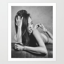 Very beautiful nude woman. Photograph in black and white #K6258 Art Print
