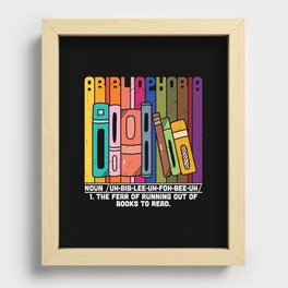 Funny Abibliophobia Definition Recessed Framed Print