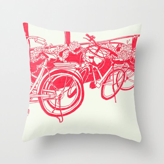 On Paper: Tokyo Bicycles Throw Pillow