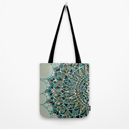 Bloom Mandala in Ocean Tote Bag