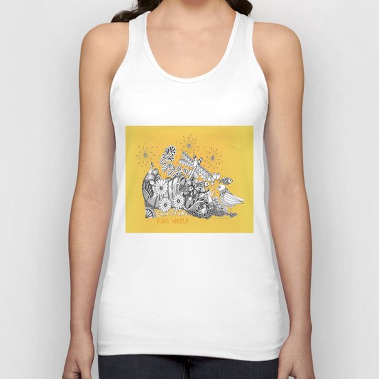 Kids World of Sunshine a Zentangle Illustration Unisex Tank Top