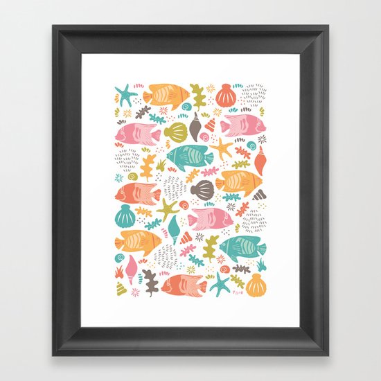 Retro Fish Framed Art Print