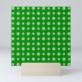 geometric flower 52 green Mini Art Print