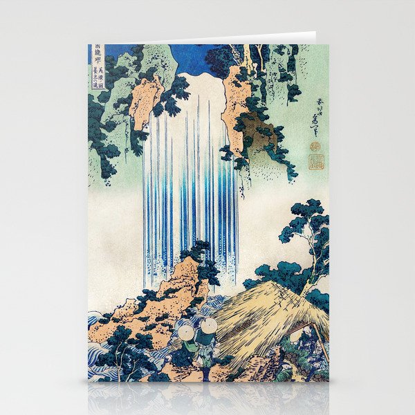 Yoro Waterfall by Hokusai Stationery Cards
