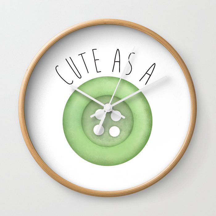 Cute As A Button Wall Clock