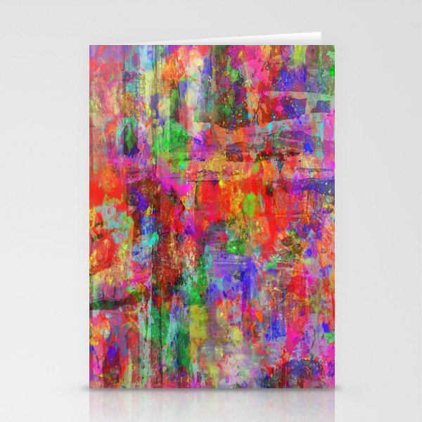 Vibrant Chaos - Mixed Colour Abstract Stationery Cards