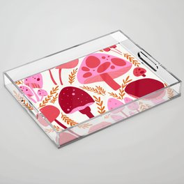 Mushrooms - Pink & Orange Acrylic Tray