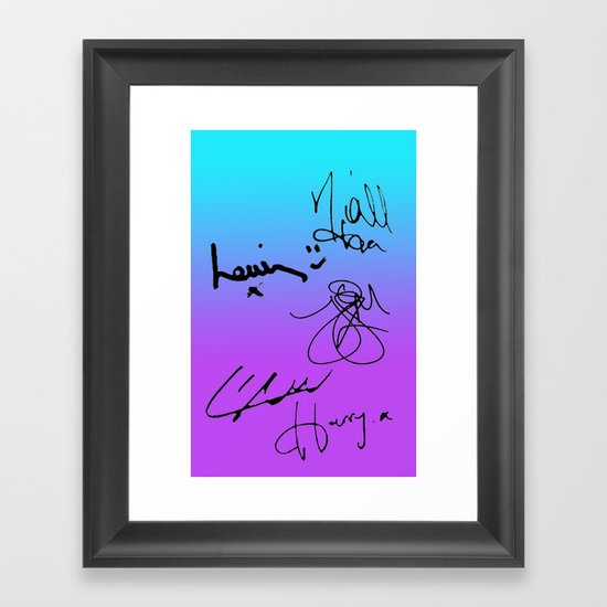One Direction Signatures Framed Art Print